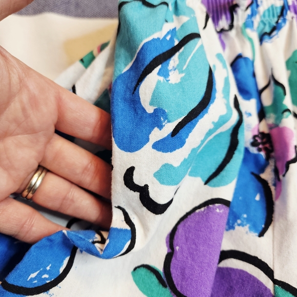 Vintage 80s Mary Quant Floral Printed Shorts S/M - Picture 4 of 8